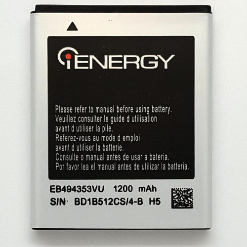 Батарея (акумулятор) SAMSUNG S5250, EB494353VU IENERGY (1200 mAh)