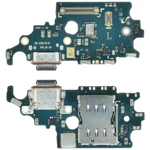 Нижня плата Samsung G991B Galaxy S21 5G з роз'ємом зарядки, Sim-карти, з мікрофоном ОРИГІНАЛ