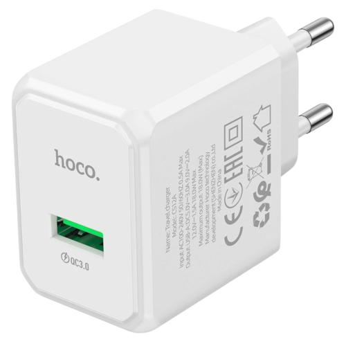 Зарядка тайп сі, Зарядка Type C з кабелем Hoco QC3.0 18W білий
