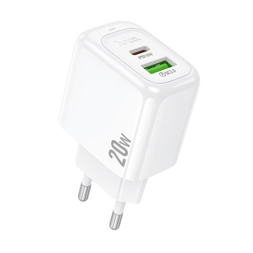 Зарядка з тайп сі, швидка зарядка Hoco PD20W+QC3.0 білий