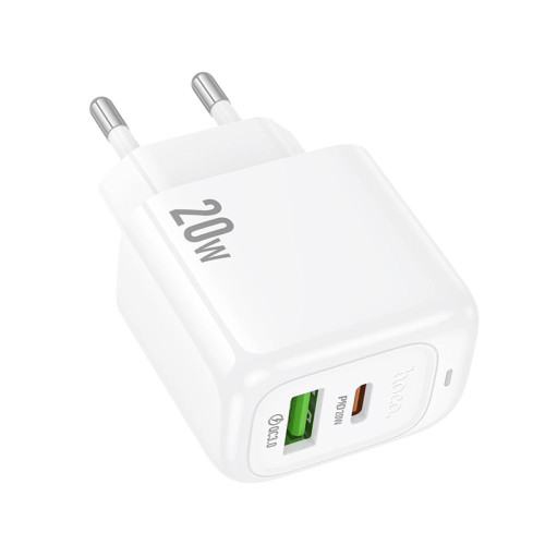 Зарядка з тайп сі, швидка зарядка Hoco PD20W+QC3.0 білий