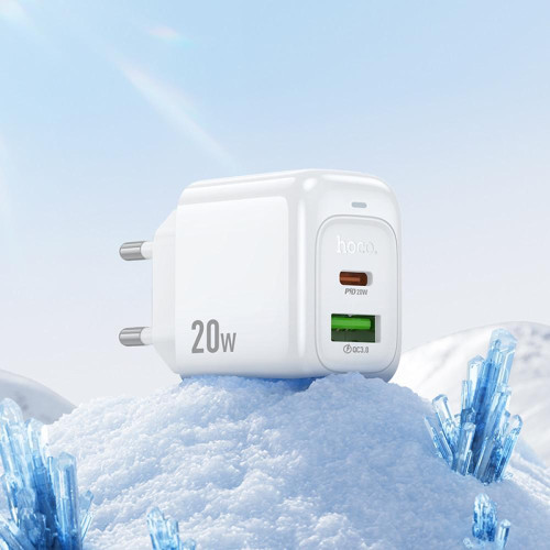 Зарядка з тайп сі, швидка зарядка Hoco PD20W+QC3.0 білий