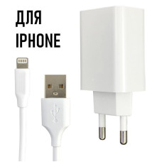 Зарядка для айфона с проводом, блок на айфон Lightning 2.4A, 12 Вт Joko Білий